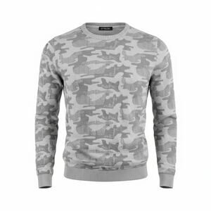 Leif Nelson Sweater Textured Grey Camo XL